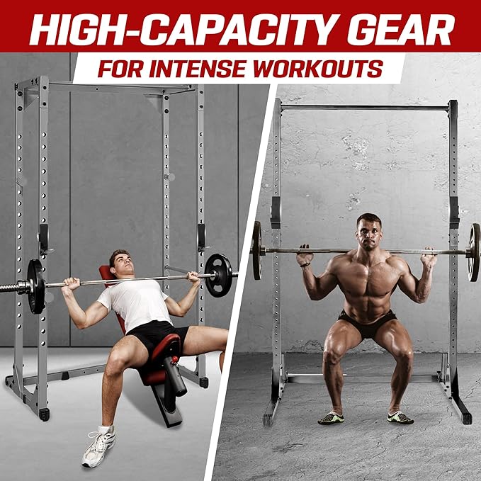 Yes4All Power Rack J-Hooks & Attachments ??Heavy Duty Barbell Holders Compatible with 2x2 & 3x3 Power Racks for Home Gym
