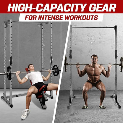 Yes4All Power Rack J-Hooks & Attachments ??Heavy Duty Barbell Holders Compatible with 2x2 & 3x3 Power Racks for Home Gym