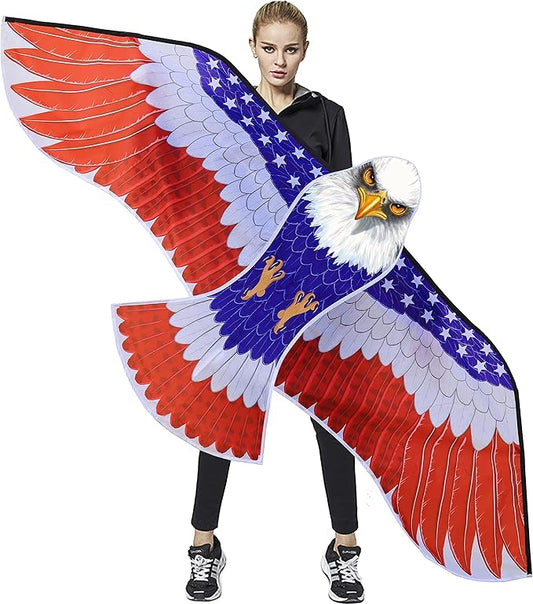 HONBO Huge Patriotic Eagle Kites for Adults and Kids,Easy to Fly for Beach Trip, Outdoor