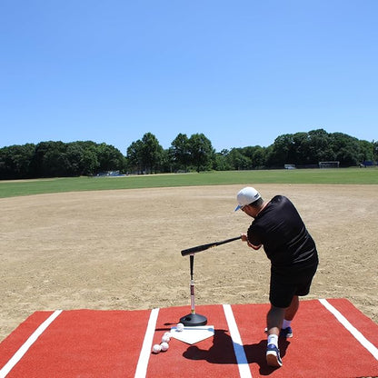 On Deck Sports 12' x 6' Baseball and Softball Batting Mat with Throwdown Home Plate
