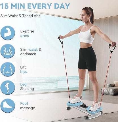 renZEC Waist Twister Machine, Adjustable Exercise Twist Board for Women Men, Noiseless Ab Twister for Home Gym Equipment, 330 lbs Capacity | Track Time, Reps, Calories with Digital Display