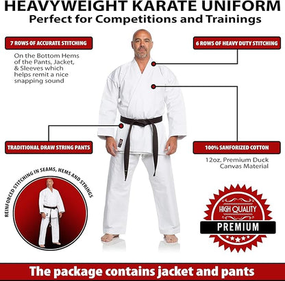 Ronin Karate Gi - Heavyweight Karate Uniform - Professional Kimono - Advanced 100% Cotton 12oz Martial Arts Kit