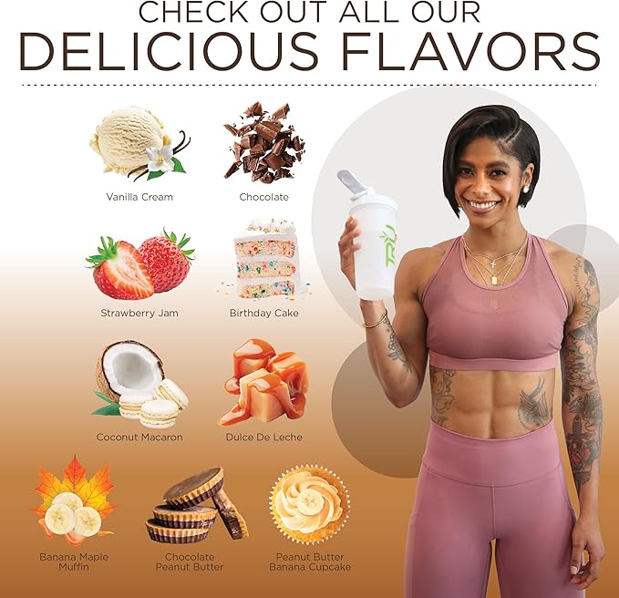 TRU Supplements Plant Based Protein Powder, BCAA, EAA, 20g Vegan Brown Rice & Pea Protein, 100 Calories, 27 Vitamins, No Artificial Flavors 25 Servings 25 Servings (Dulce De Leche)