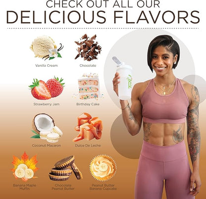 TRU Supplements Plant Based Protein Powder, BCAA, EAA, 20g Vegan Brown Rice & Pea Protein, 100 Calories, 27 Vitamins, No Artificial Flavors 25 Servings 25 Servings (Dulce De Leche)