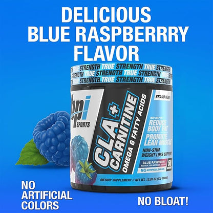 BPI Sports CLA+Carnitine ??CLA L Carnitine & Linoleic Acid ??L Carnitine Supplement for Weight Loss, Metabolism & Lean Muscle ??Caffeine Free ??Blue Raspberry ??50 Servings ??12.34 oz