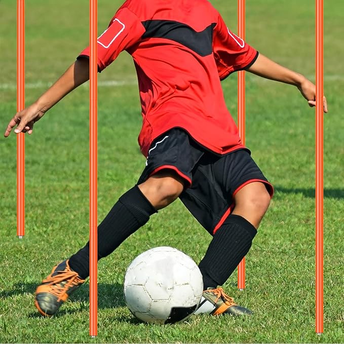 Agility Training Equipment Soccer Speed Training Includes 4 Adjustable Soccer Agility Poles 4 Agility Hurdles 6 Soccer Cones for Youth Adults Athletes Football Soccer Training