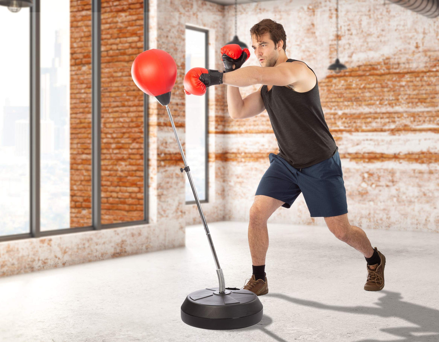 Tech Tools Punching Bag with Stand Adjustable Boxing Speed Bag Teens Adults