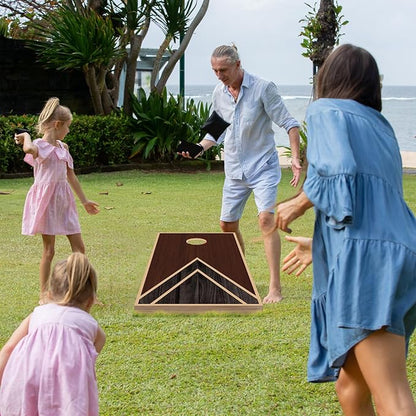 Cornhole Boards Set - Regulation Size 4x2/3x2ft Solid Wood Corn Hole Game Set with 8 Bean Bags and 2 Cornhole Boards - Perfect for Outdoor Game