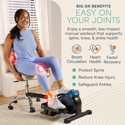 Lifepro Under Desk Elliptical Exercise Machine with or without Red Light, Seated Pedal Exerciser for Seniors & Adults, Quiet Elliptical Machine for Home or Office, Portable Leg Exerciser While Sitting