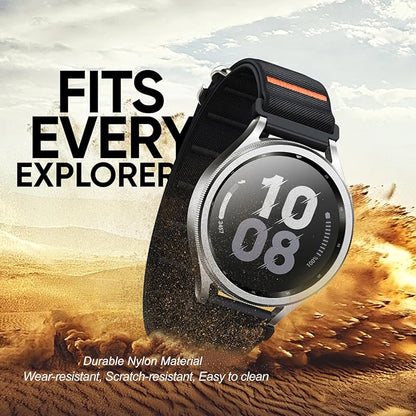 Suitisbest S-Hook Sport Band Compatible with Samsung Galaxy Watch 6 5 4 7 FE Band, Watch 6/4 Classic, Watch 5 Pro, Durable and Adjustable Nylon Loop Strap for Galaxy Active1/Active2