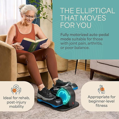 Lifepro Under Desk Elliptical Exercise Machine with or without Red Light, Seated Pedal Exerciser for Seniors & Adults, Quiet Elliptical Machine for Home or Office, Portable Leg Exerciser While Sitting