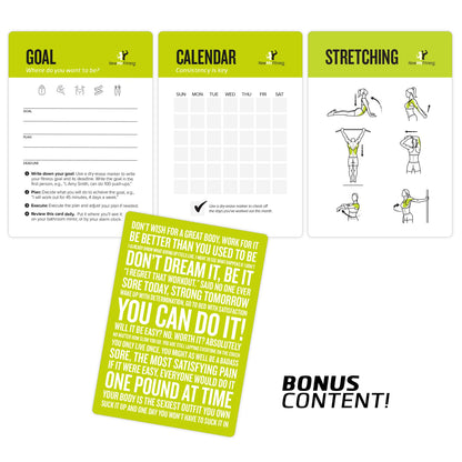 Battle Rope Exercise Cards for Home Workouts, Set of 62 - with Guided Strength Training Workout