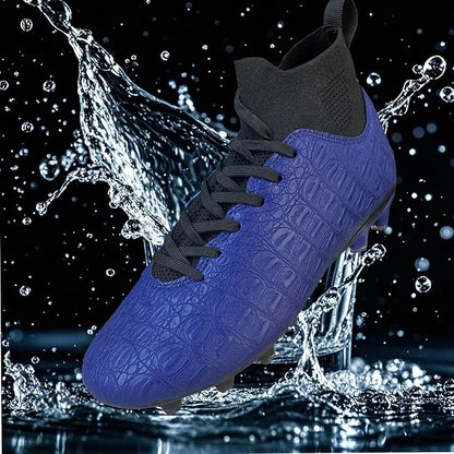 Soccer Cleats High-Top Outdoor Non-Slip Football Shoes Protection Lightweight for Firm Ground Training Breathable Fit (Size 6-13)