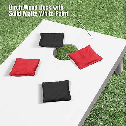 GoSports 4 ft x 2 ft Regulation Size Wooden Cornhole Boards Set - Includes Carrying Case and Over 100 Optional Bean Bag Colors