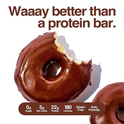 Legendary Foods 22gr Protein Donuts - Dipped Chocolate 8x (2 Donuts per Pack), High Protein, Zero Sugar, Gluten Free, Low Carb, Keto Friendly Snack, Healthy Donut for GLP-1, Diabetic, Bariatric Diets