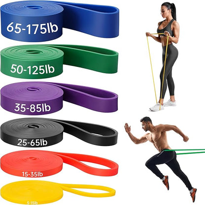 Resistance Bands for Working Out, 6 Packs Exercise Bands, Workout Bands, Pull Up Assistance Bands for Body Stretching Training Physical Therapy Muscle Training for Men & Women