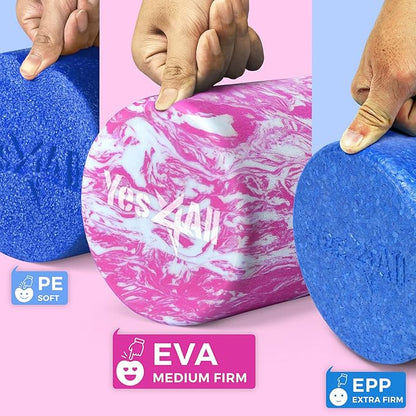 Yes4All EVA Firm Foam Roller for Back - Round Back Roller for Exercise, Yoga & Pilates 12/18/24/36 inch