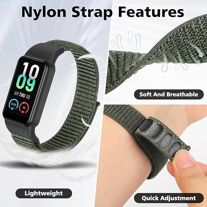 YCHDDER Solo Loop Nylon Bands Compatible with Amazfit Band 7 Straps,Soft Breathable Comfortable Adjustable Colorful Sports Replacement Wristband for Amazfit Band 7 for Men Women