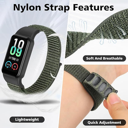 YCHDDER Solo Loop Nylon Bands Compatible with Amazfit Band 7 Straps,Soft Breathable Comfortable Adjustable Colorful Sports Replacement Wristband for Amazfit Band 7 for Men Women