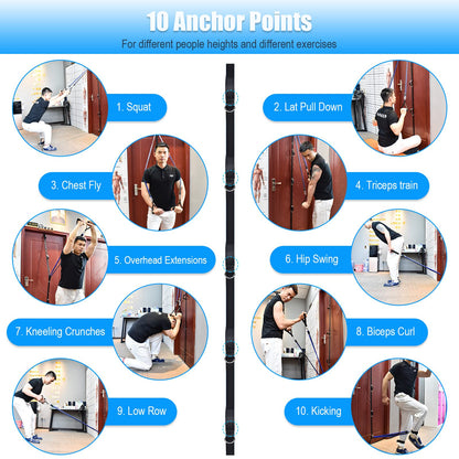 Brebebe Door Anchor Strap for Exercises, Multi Point Anchor Gym Attachment for Home Fitness