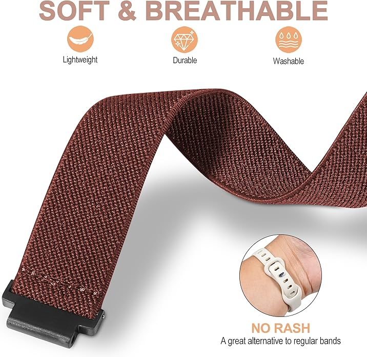 Elastic Nylon Watchband Compatible with Garmin Forerunner 235/220/230/620/630/735XT,Soft Adjustable Sport Stretchy Replacement Strap for Forerunner 235 Lite/Approach S20/S6/S5 Accessory