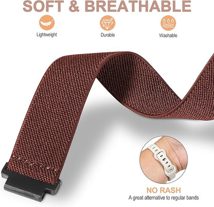 Elastic Nylon Watchband Compatible with Garmin Forerunner 235/220/230/620/630/735XT,Soft Adjustable Sport Stretchy Replacement Strap for Forerunner 235 Lite/Approach S20/S6/S5 Accessory
