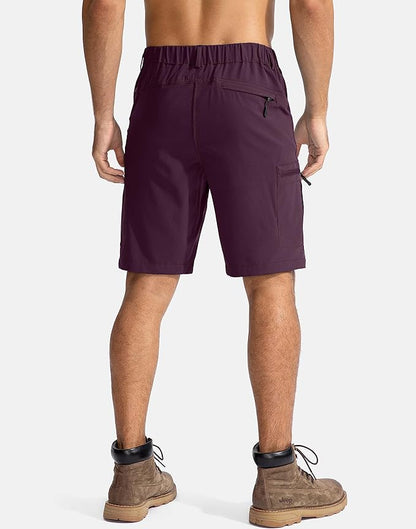 Pudolla Men's Hiking Cargo Shorts 9" Lightweight Outdoor Work Shorts for Men Travel Golf Camping Casual with 5 Zipper Pockets
