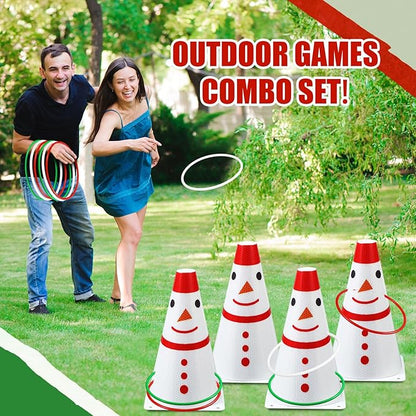 Leitee 6 Sets Candy Corn Ring Toss Game Plastic Cones Ring Toss Combo Set Mini Traffic Cones Toss Game for Sports Training Garden Backyard Outdoor Activities