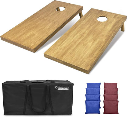 GoSports 4 ft x 2 ft Regulation Size Wooden Cornhole Boards Set - Includes Carrying Case - Full Regulation Size Bean Bag Toss Boards