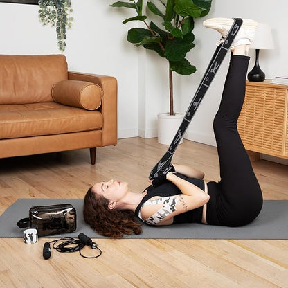 Home Suspension Training Kit & Workout Gloves – Fabric Resistance Band, Kinesiology Tape, Weightlifting Gloves, Jump Rope – Portable Workout Equipment for Strength Training & Fitness