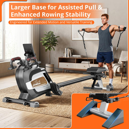 pooboo Rowing Machine for Home, Foldable Magnetic Rowing Machine