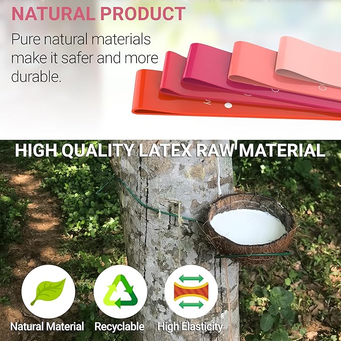 TechStone Resistance Bands Set for Men and Women, Pack of 5 Different Levels Elastic Band for Home Gym Long Exercise Workout – Great Fitness Equipment for Training, Yoga – Free Carrying Bag