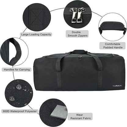 Large Duffle Bag 100L, Travel Duffel Bag for Men, Water & Tear Resistant Travel Bag, Extra Large Moving Bags Women Weekender Bag Overnight for Sports Travel Essentials, Camping Gear Storage (Black)