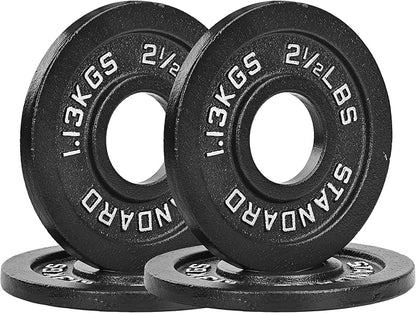 Professional-Grade Cast Iron Weight Plates | Dual-Hole Weight Plates with 2-Inch Bore | Ideal for Strength Training and Weightlifting | Multiple Weight Options Available
