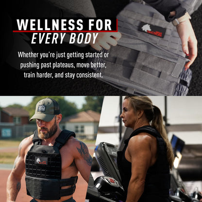 Wolf Tactical Adjustable Weighted Vest for Men & Women - Rucking, Workout, Running, Walking &