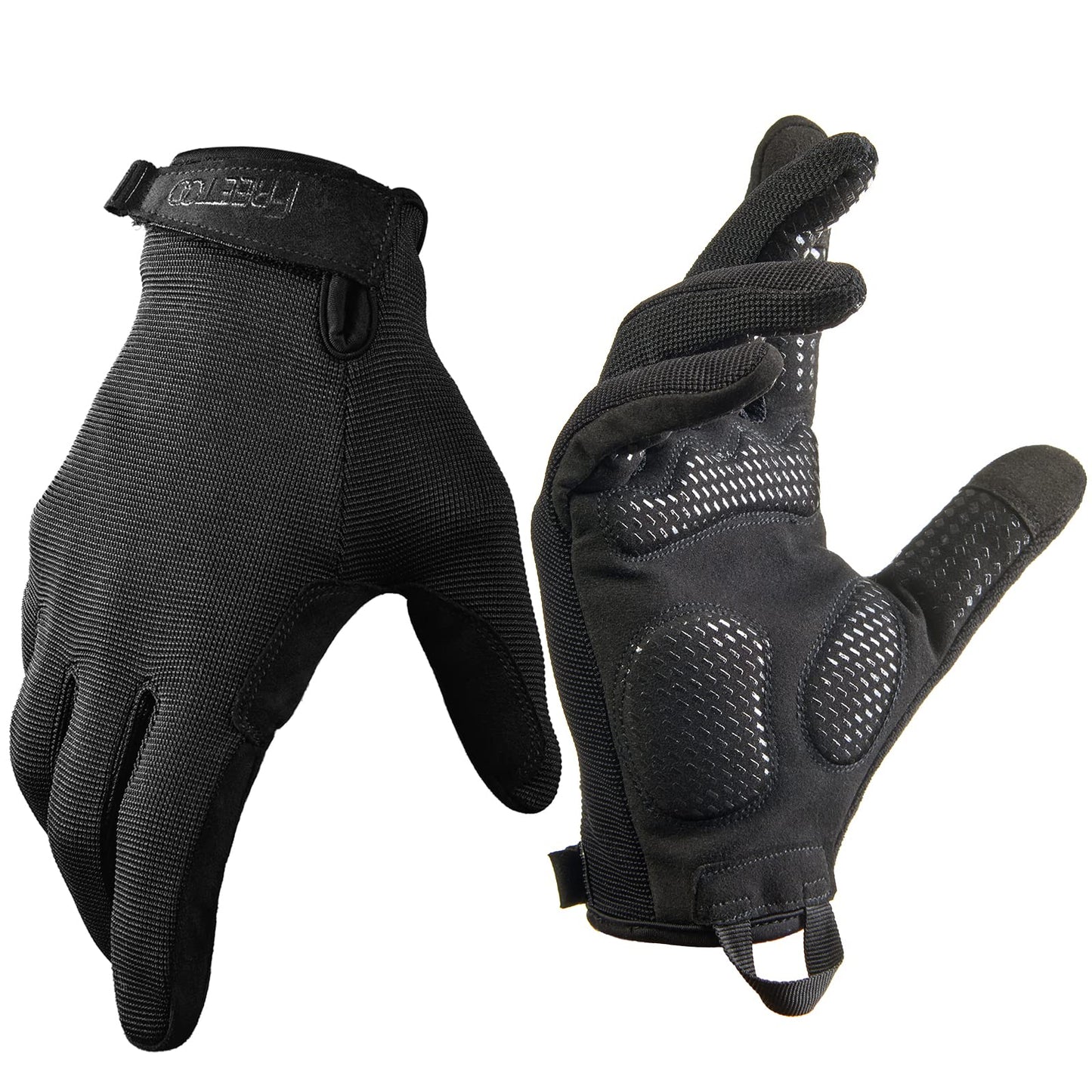 FREETOO Full-Finger Workout Gloves for Men, Padded Gym Gloves with Grip