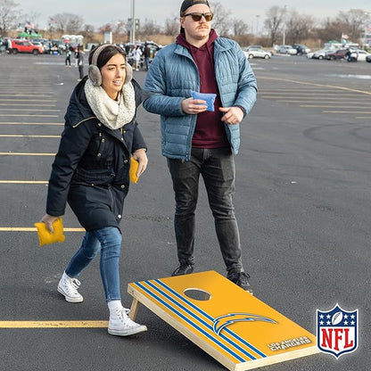 NFL 2' x 3' Solid Wood Cornhole Set with Direct Print HD Team Graphics – Great Gift for Any Football Fan! Bean Bag Toss Family Outdoor Games