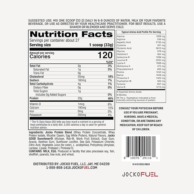Jocko Fuel Mölk Whey Protein Powder 22g Low Sugar Monk Fruit Blend - Muscle Recovery & Growth, Packaging May Vary (27 Servings, Strawberry Milkshake)