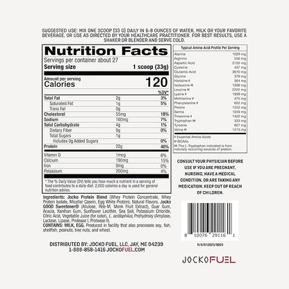 Jocko Fuel Mölk Whey Protein Powder 22g Low Sugar Monk Fruit Blend - Muscle Recovery & Growth, Packaging May Vary (27 Servings, Strawberry Milkshake)
