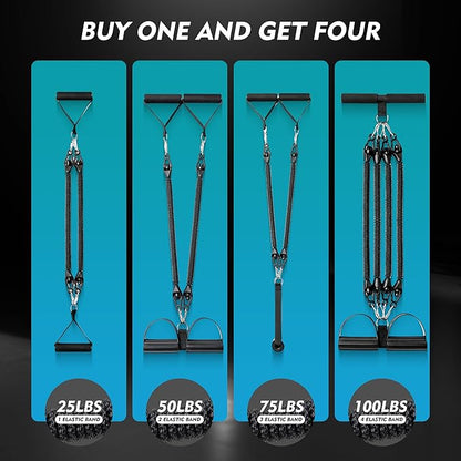 Adjustable Pedal Resistance Bands Set - Home Gym Equipment for Full-Body Workout, Elastic Exercise Bands with Handles for Waist Training, Arm & Leg Strength Building, Sit-Ups, and Pull Training