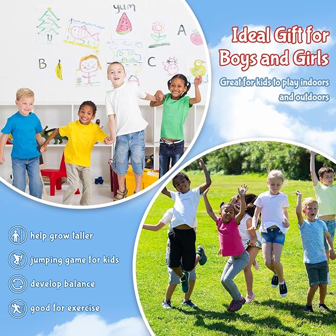 Leitee 3 Pcs Pogo Stick for Kids Age 6 and Up, Suitable for 40-80 lbs, Soft Foam Jump Stick for Beginners Kids Exercise Body Balance Keep Healthy, Outdoor