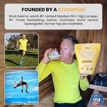 B.rad Superfuel - Grass Fed Whey Protein Isolate Boosted with Creatine | Farm-Fresh, Easy-to-Digest, Clean Ingredients | 2 Pounds | 100% USA Sourced | Unflavored