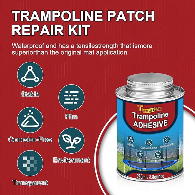 Trampoline Patch Repair Kit, 3 Shape Patches, Upgrade Accessories for Repairing Tears or Holes in Trampoline Mats