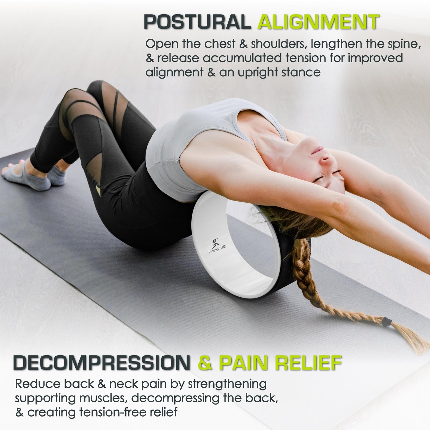 ProsourceFit Yoga Wheel - Black/White-ACA