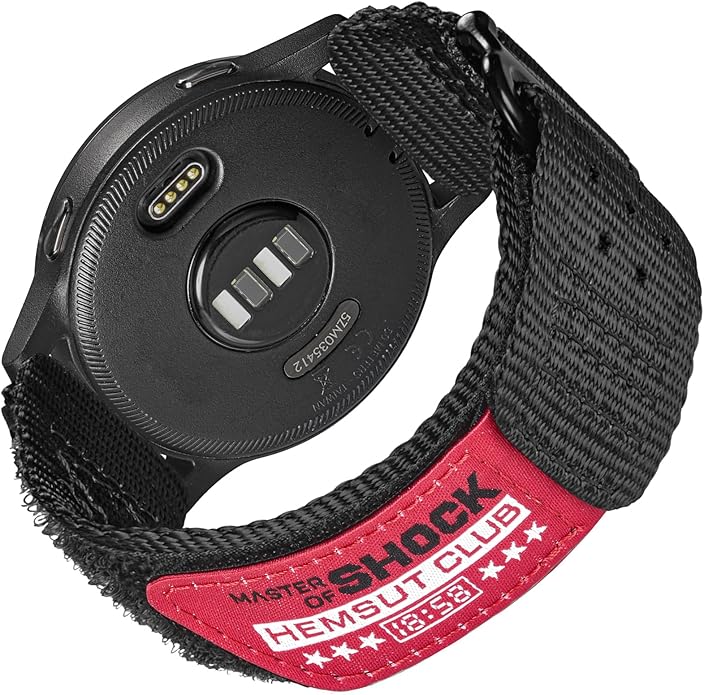 20mm Nylon Band Compatible with Garmin Vivoactive6/5/3,Forerunner 165/55/645/245 Music, 20mm Soft Nylon Replacement Strap