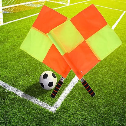 2PCS 18IN Flag Soccer Linesman Flag, Soccer Referee Flags, Red and Yellow Referee Flags Suitable for Football and Hockey Training and Competitions