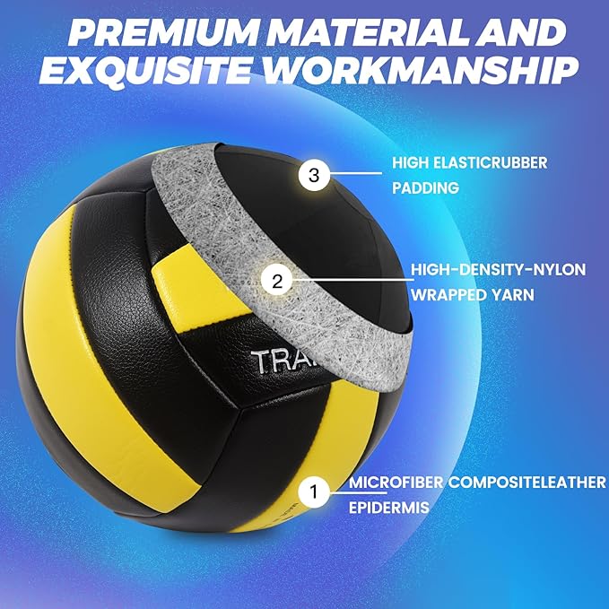 1.1LBS Heavy Weight Volleyball Official Size 5 Setter Training Volleyballs Training Practice,Leather Soft Grip Durability Weighted Volleyball Setting Trainer