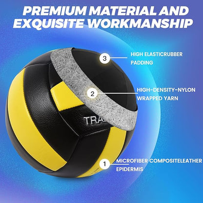 1.1LBS Heavy Weight Volleyball Official Size 5 Setter Training Volleyballs Training Practice,Leather Soft Grip Durability Weighted Volleyball Setting Trainer