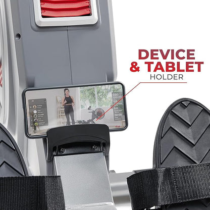 Sunny Health & Fitness Rower w/Long Slide Rail, Cardio Rowing Equipment for Home Gym Training w/LCD Monitor & Device Holder, Optional Free SunnyFit App Bluetooth Connection