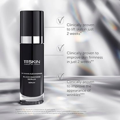 111SKIN Black Diamond Serum, Hydrating Serum for Face with NovoRetin, Microalgae Extract & NAC Y2, Helps Improve the Appearance of Skin Elasticity & Texture, Even Skin Tone Daily Facial Care, 1 fl oz